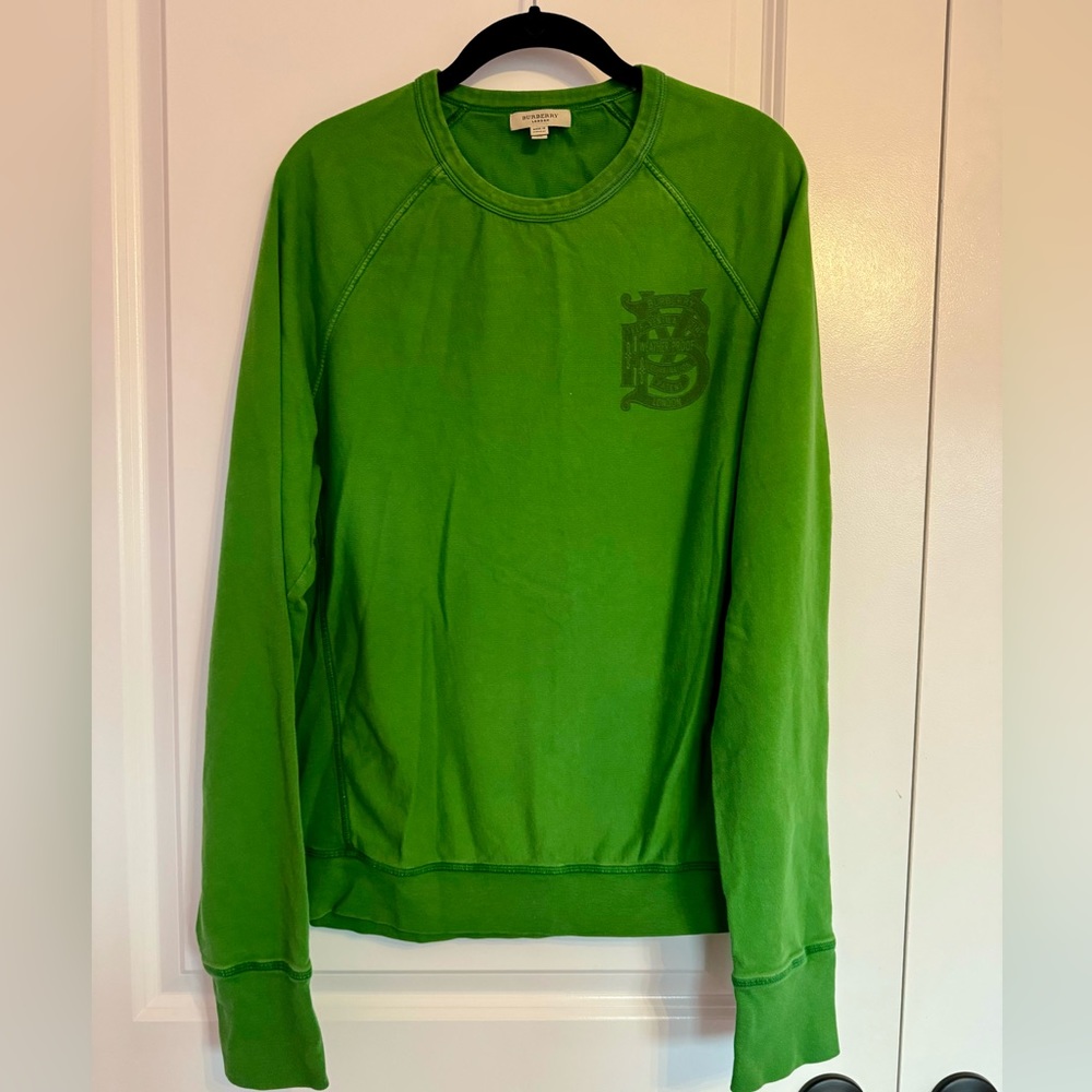 Burberry London Men’s Green Logo Sweatshirt XL (fits more like slim L)